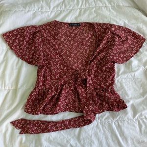 Cropped floral dressy top